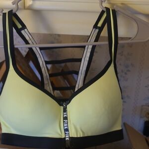 PINK Victoria's Secret Lemon and Black Sports Bra